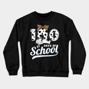 100 Days Of School Dalmatian Dog Boys Girls 100 Days Smarter Crewneck Sweatshirt